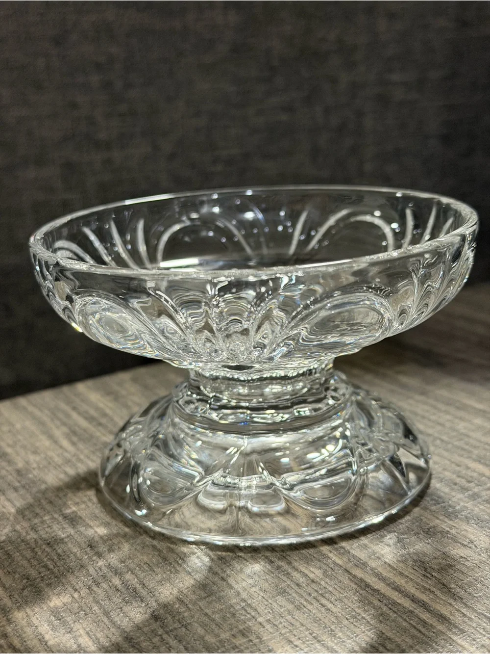 PARTYLITE #P7405 SALZBURG 24% LEAD CRYSTAL CANDLE HOLDER / 3 PC STACKABLE